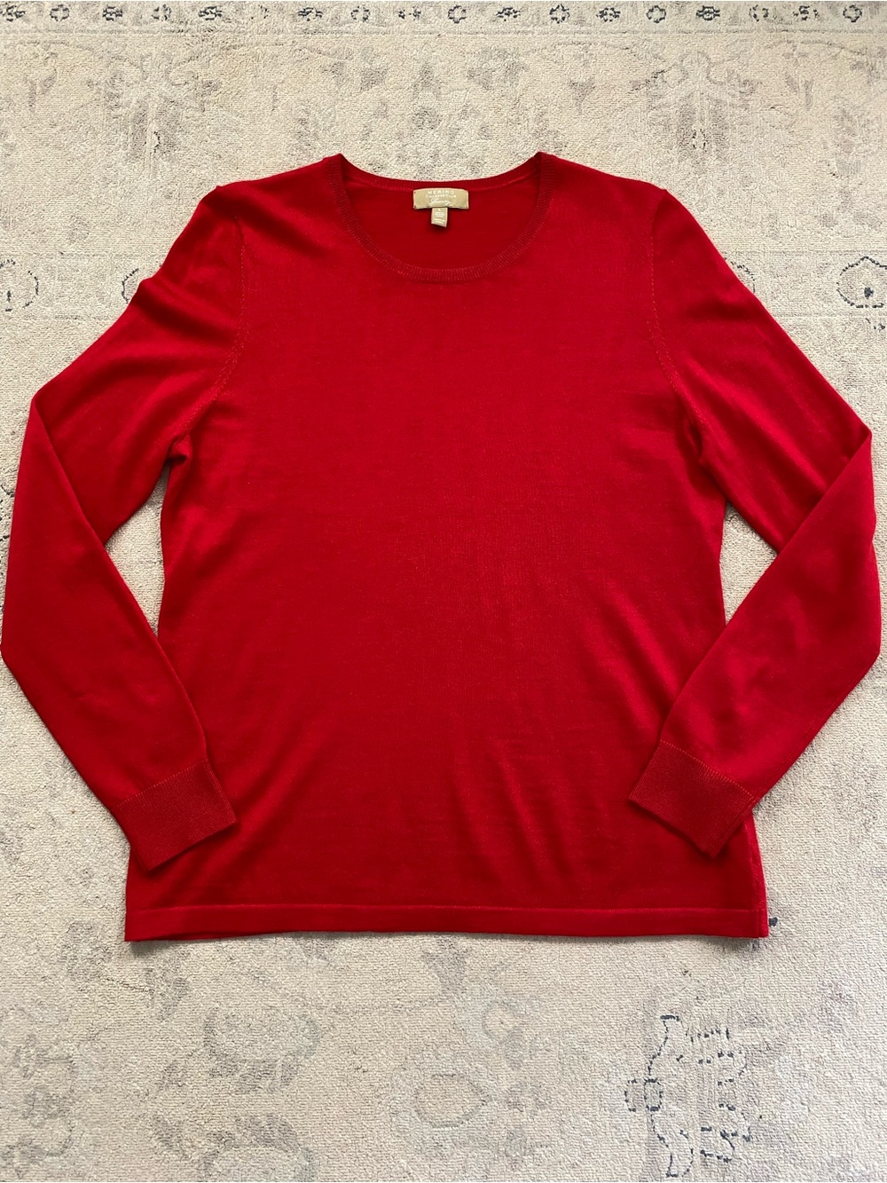 Vintage Y2K Charter Club Luxury Merino Wool Sweater Large Warm Red Crew Neck
